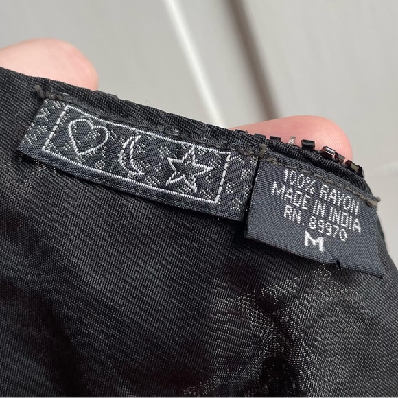 SOLD Vintage 90s/Y2K Beaded Sequin Sheer Mesh Open Back Tie Halter Top - Picture 7 of 7